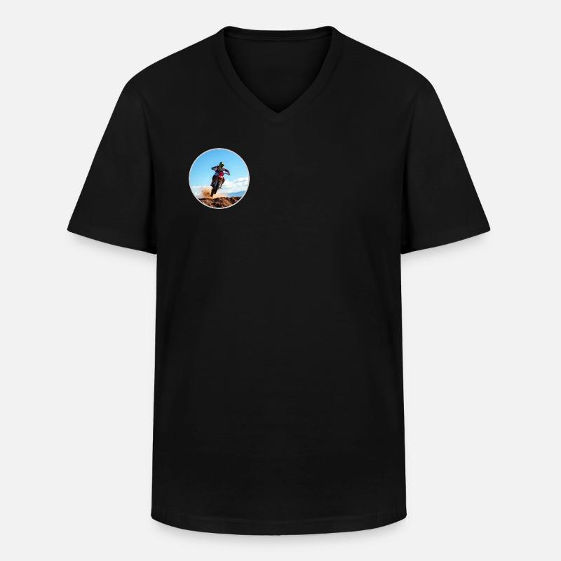 Motocross Farblogo - Hellgrau - Männer-T-Shirt mit V-Ausschnitt - Schwarz