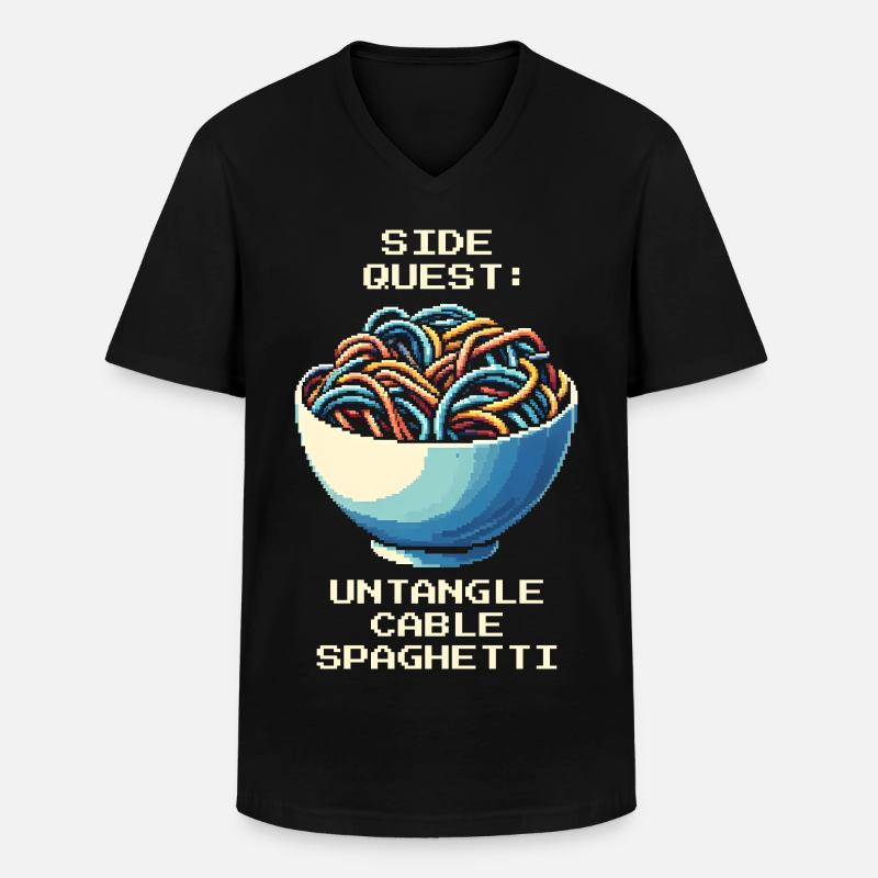 Cable clutter untangled | Cable management - Men's V-Neck T-Shirt - black