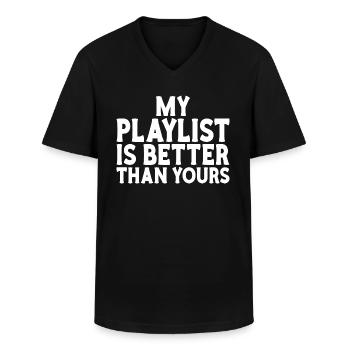 Playlist besser als dein DJ-Musiker - Männer-T-Shirt mit V-Ausschnitt - Schwarz - Vorne - AI Model Male 178 dark (178cm)