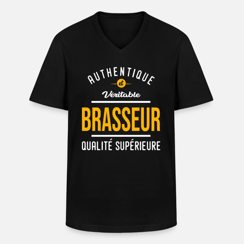 Beruf BREWER authentische Zitate Beruf - Männer-T-Shirt mit V-Ausschnitt - Schwarz