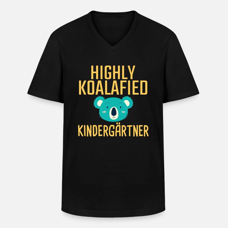 Kindergärtner Koalafied - Männer-T-Shirt mit V-Ausschnitt - Schwarz