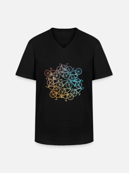 Bicycle motif Bicycle motif - Men's V-Neck T-Shirt - black