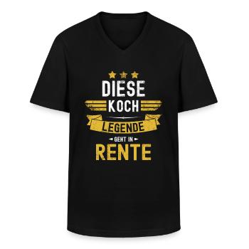 Koch Rentner Kochen Diese Legende Geht In Rente - Männer-T-Shirt mit V-Ausschnitt - Schwarz - Vorne - AI Model Male 178 dark (178cm)