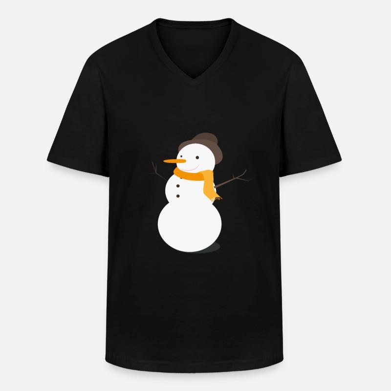 Schneemann - Männer-T-Shirt mit V-Ausschnitt - Schwarz