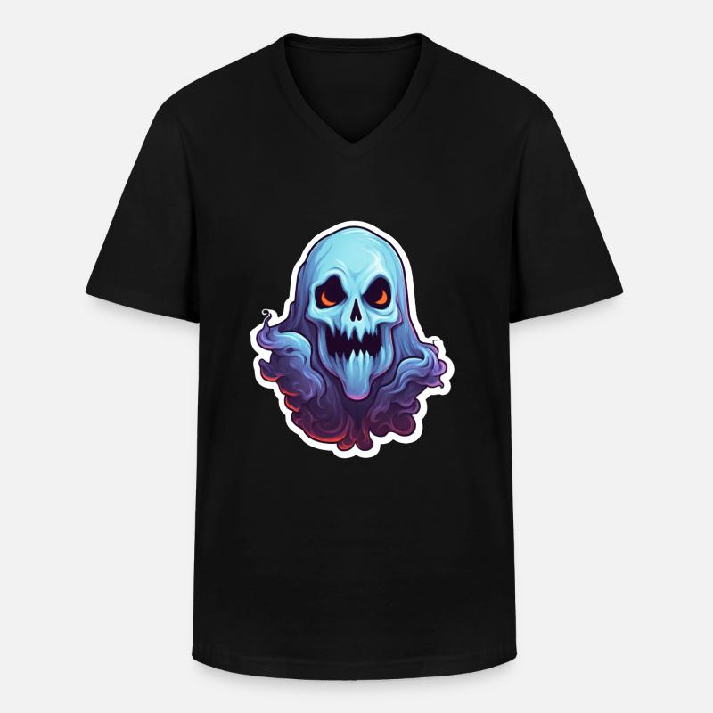 Halloween Geist - Männer-T-Shirt mit V-Ausschnitt - Schwarz