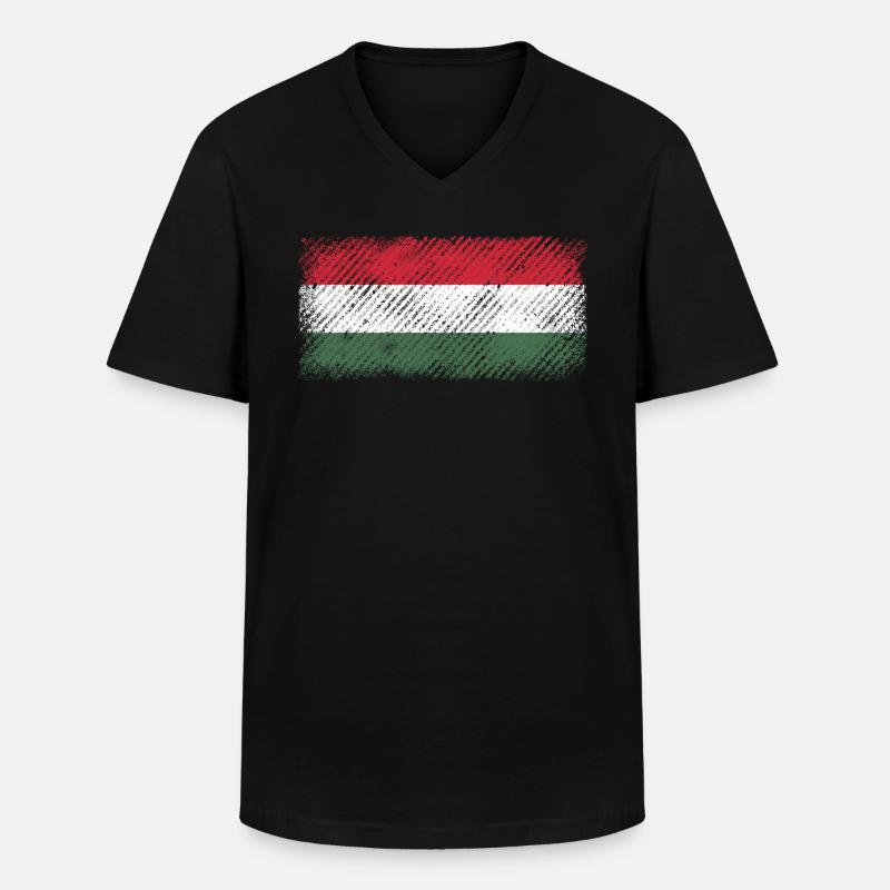 Ungarn - Männer-T-Shirt mit V-Ausschnitt - Schwarz