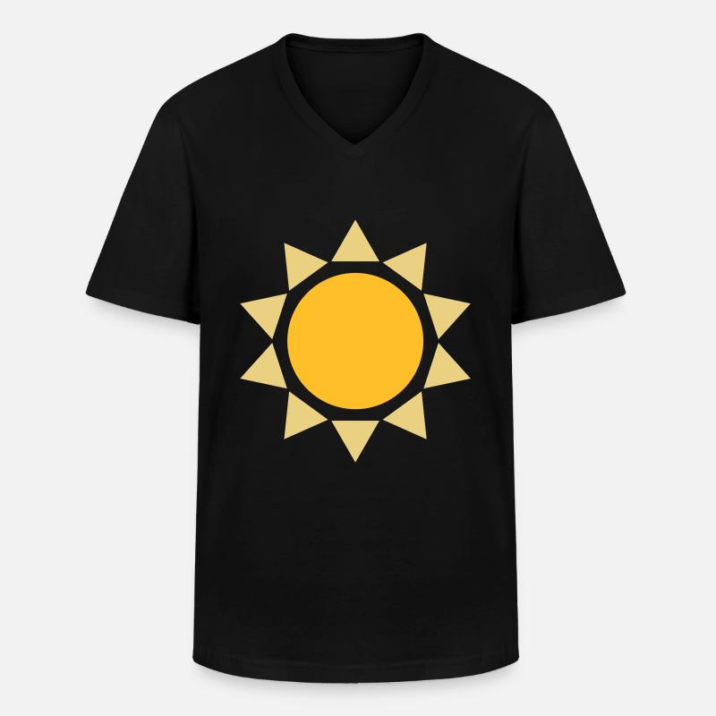 Sonne Form Design - Männer-T-Shirt mit V-Ausschnitt - Schwarz