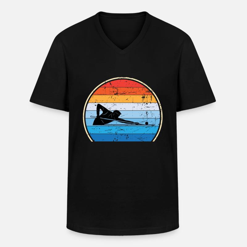 Retro Billard Snooker Pool Billard - Männer-T-Shirt mit V-Ausschnitt - Schwarz