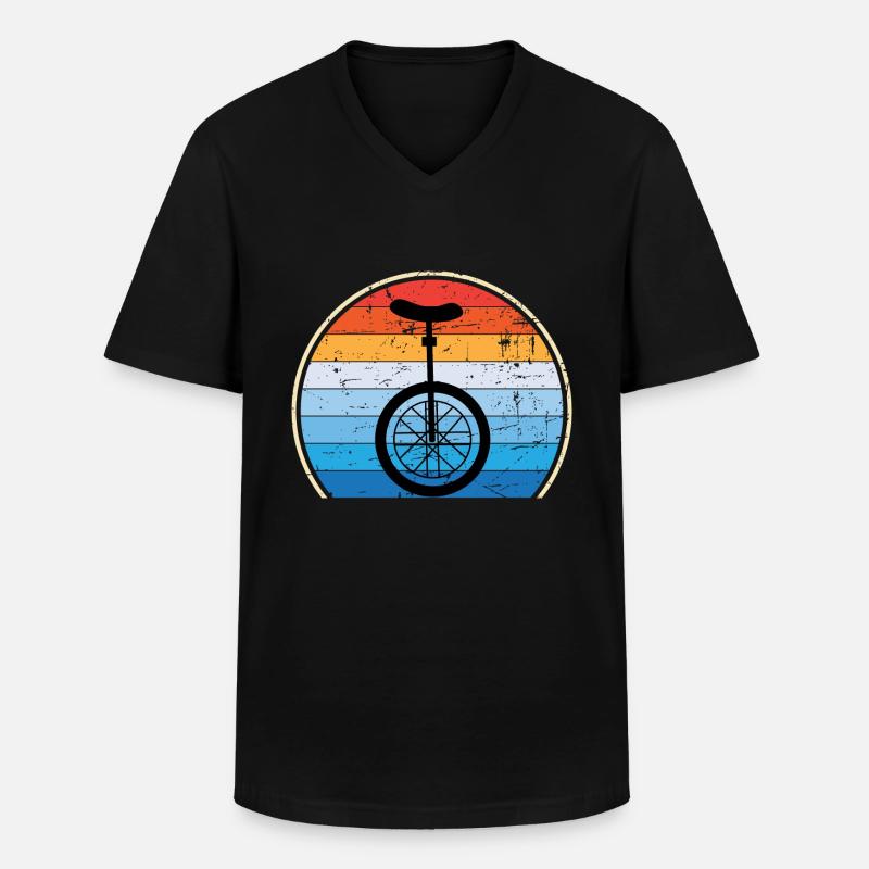 Einrad Retro Einradfahren Zirkus - Männer-T-Shirt mit V-Ausschnitt - Schwarz