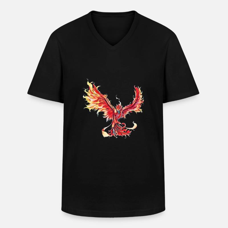 Phönix - Männer-T-Shirt mit V-Ausschnitt - Schwarz
