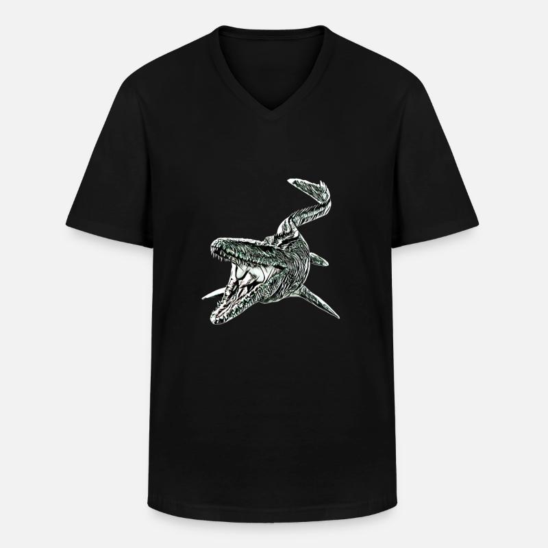 Mosasaurus - Männer-T-Shirt mit V-Ausschnitt - Schwarz