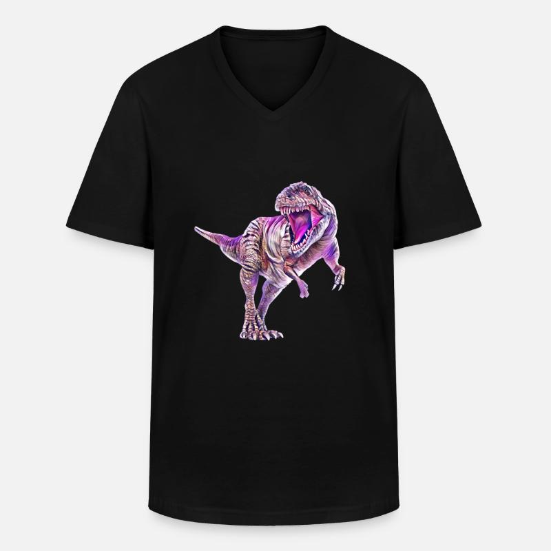 T-Rex - Men's V-Neck T-Shirt - black