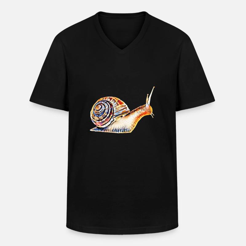 Schnecke - Männer-T-Shirt mit V-Ausschnitt - Schwarz