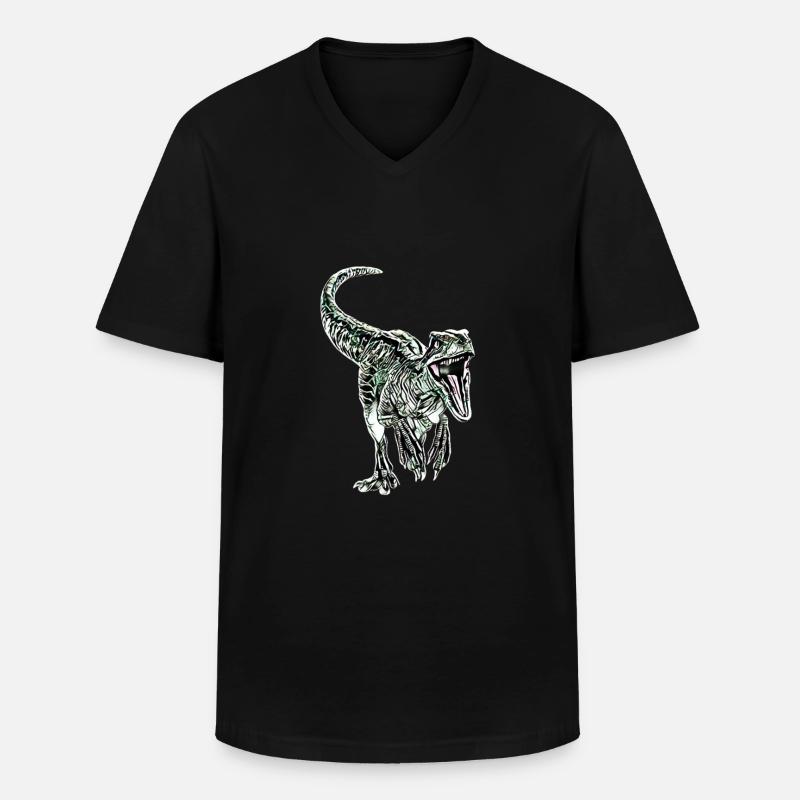 Velociraptor - Men's V-Neck T-Shirt - black