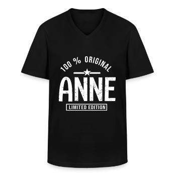 Anne benutzerdefinierten Vorname Anne - Männer-T-Shirt mit V-Ausschnitt - Schwarz - Vorne - AI Model Male 178 dark (178cm)