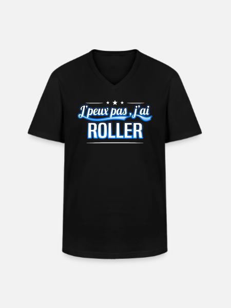Roller - j'peux pas , j'ai Roller - T-shirt col V Homme - noir