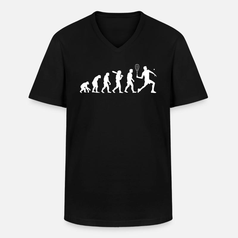Evolution Squash Player - Men's V-Neck T-Shirt - black