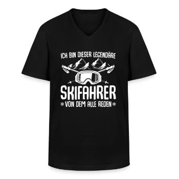 Skifahren Wintersportler Legendärer Skifahrer - Männer-T-Shirt mit V-Ausschnitt - Schwarz - Vorne - AI Model Male 178 dark (178cm)