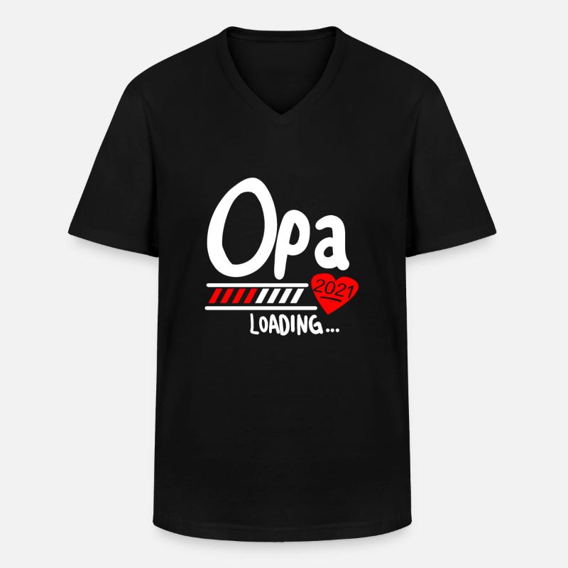 Opa Loading 2021 - Männer-T-Shirt mit V-Ausschnitt - Schwarz