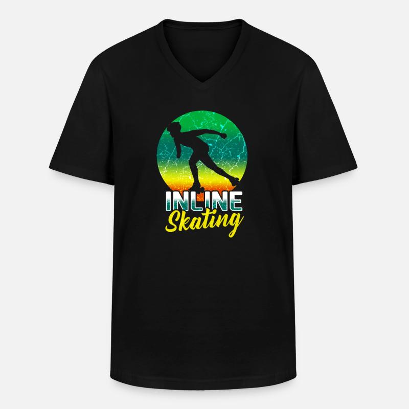 Inline Skating Inline Skating - Men's V-Neck T-Shirt - black