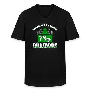 Snooker billiards - Men's V-Neck T-Shirt - black - Front - AI Model Male 178 dark (178cm)