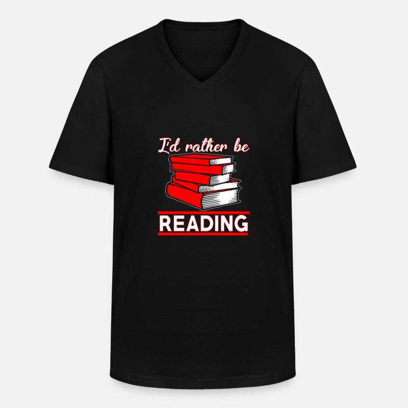 Buch Bibliothek Bücherei - Männer-T-Shirt mit V-Ausschnitt - Schwarz