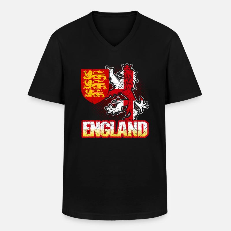 England Wappen - Männer-T-Shirt mit V-Ausschnitt - Schwarz