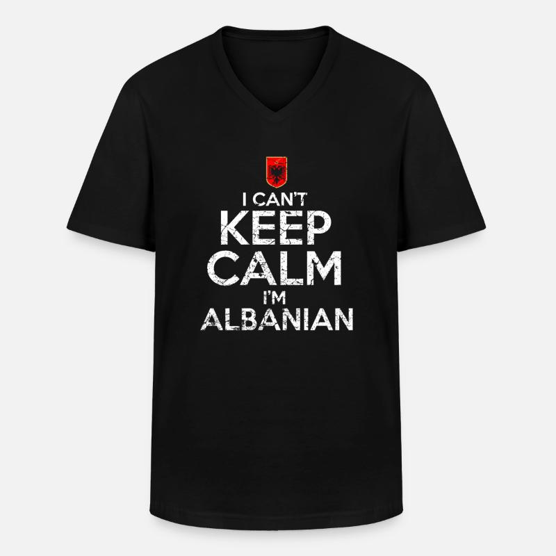Albaner - Männer-T-Shirt mit V-Ausschnitt - Schwarz