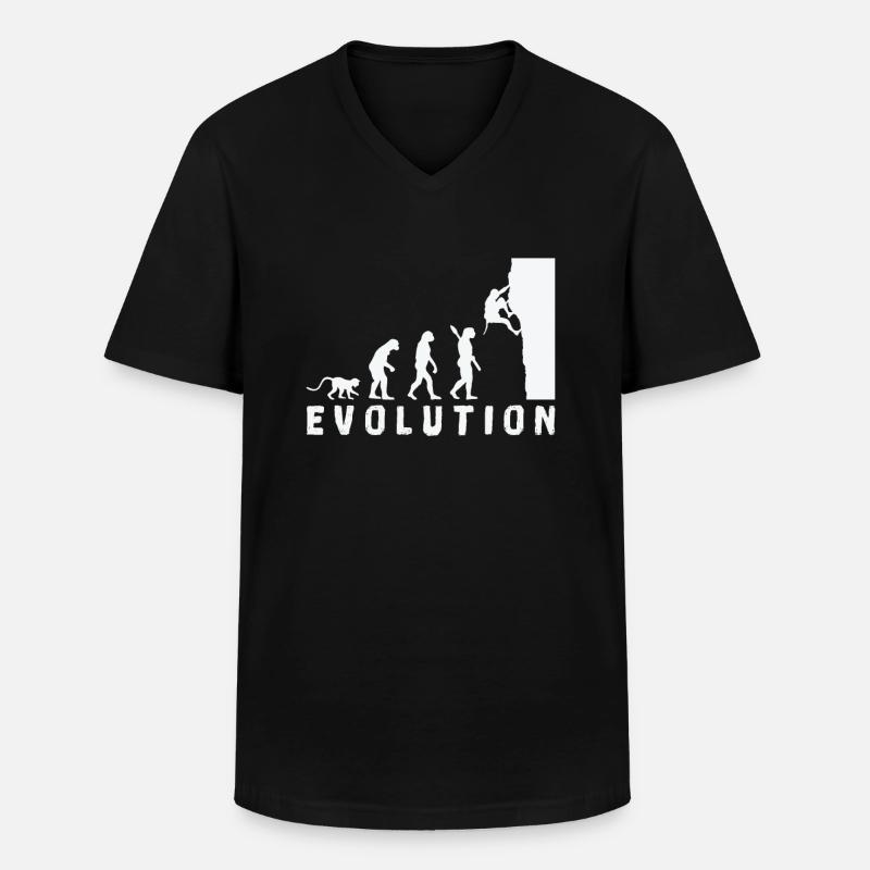 Climbing Bouldering Evolution - Men's V-Neck T-Shirt - black