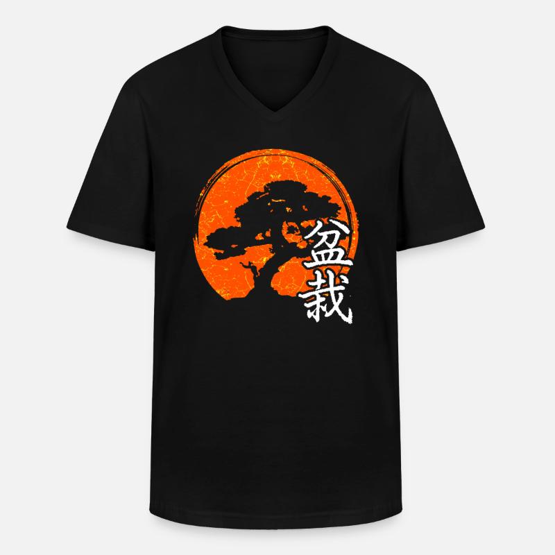 Japan - Männer-T-Shirt mit V-Ausschnitt - Schwarz