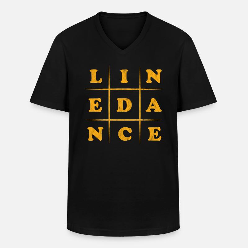 Line Dance - Linedance - Männer-T-Shirt mit V-Ausschnitt - Schwarz
