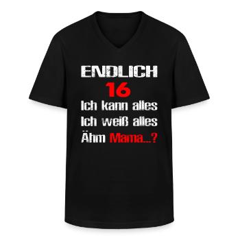16.Geburtstag Geschenkidee Level 16 - Männer-T-Shirt mit V-Ausschnitt - Schwarz - Vorne - AI Model Male 178 dark (178cm)