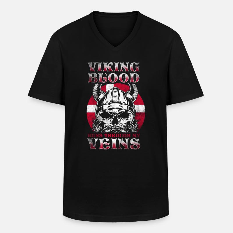 Dänemark Wikinger - Männer-T-Shirt mit V-Ausschnitt - Schwarz