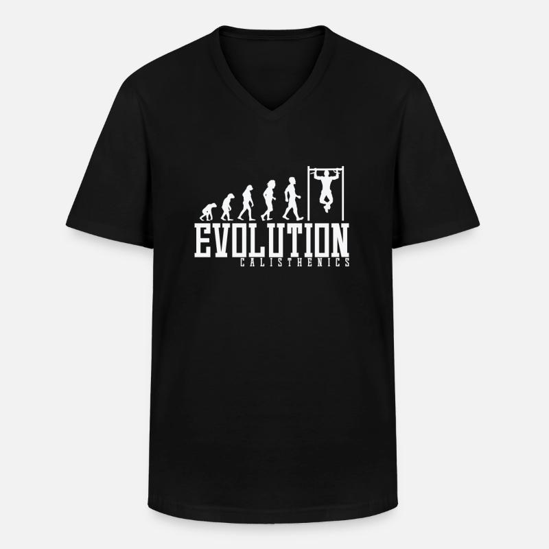 Calisthenics evolution - Men's V-Neck T-Shirt - black