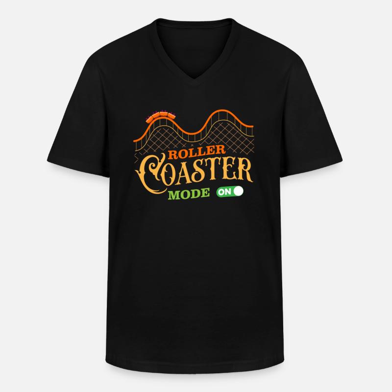 Roller coaster, roller coaster, boucle - T-shirt col V Homme - noir