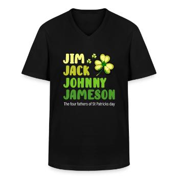 St Patricks Day, St Patricks Day Irish, Paddy, - Men's V-Neck T-Shirt - black - Front - AI Model Male 178 dark (178cm)