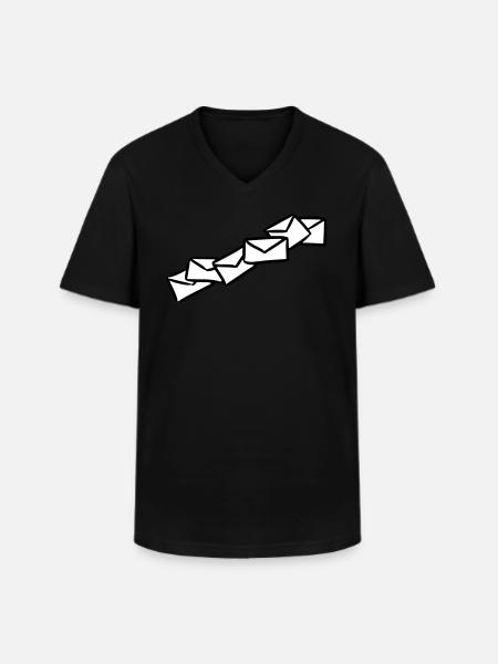 Letters News Broadcast message letters - Men's V-Neck T-Shirt - black