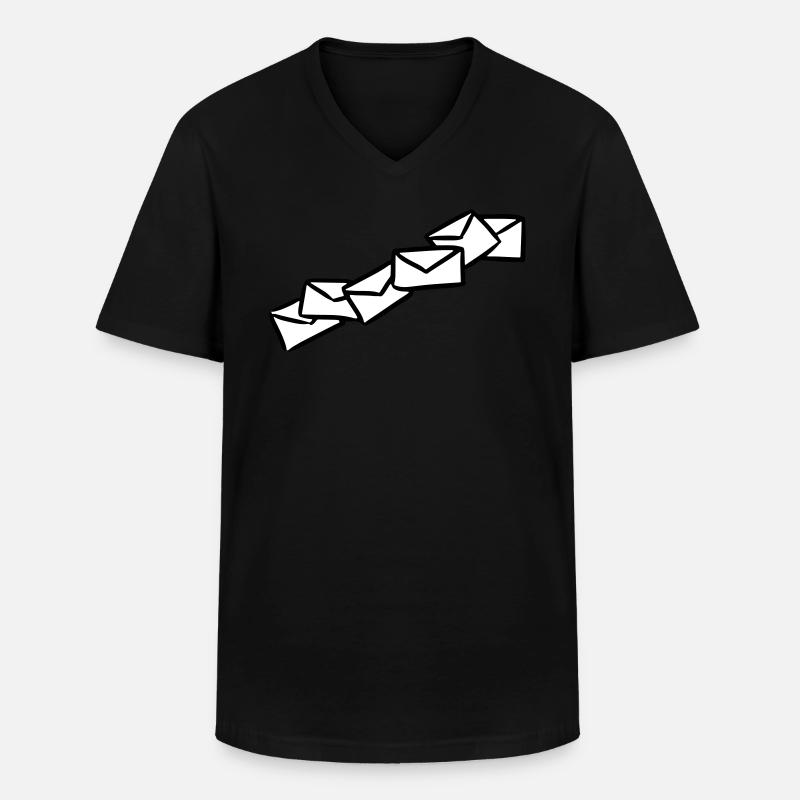 Briefe Nachrichten Sendung message letters - Männer-T-Shirt mit V-Ausschnitt - Schwarz