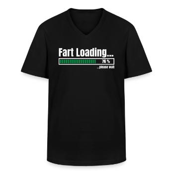 Fart Loading - Men's V-Neck T-Shirt - black - Front - AI Model Male 178 dark (178cm)