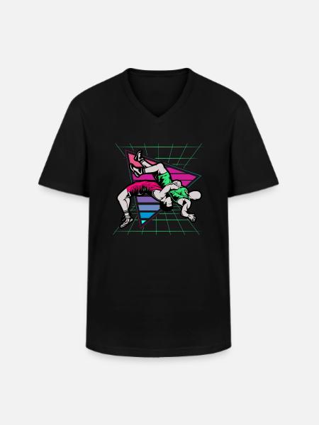 Lutte, Lutteur, 2021, - T-shirt col V Homme - noir