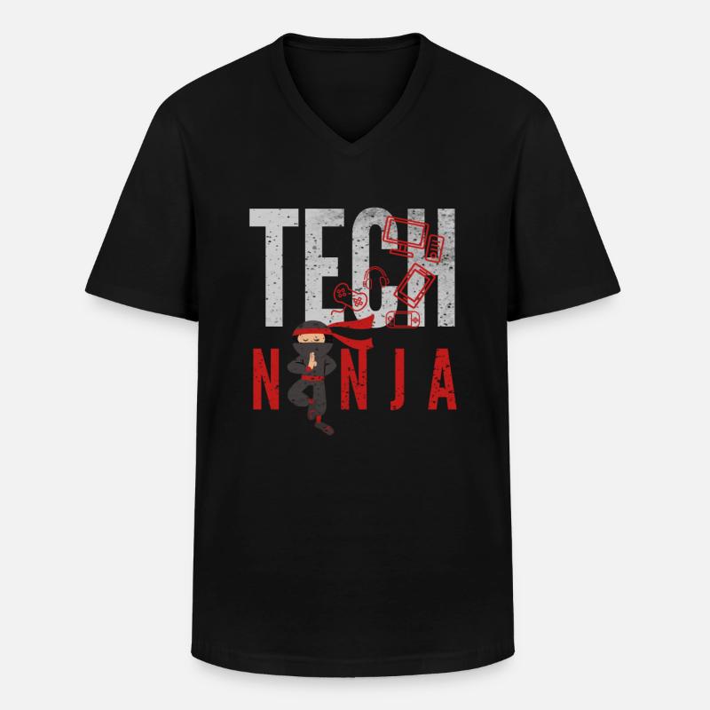 tech, tech analyst, programmer, - Men's V-Neck T-Shirt - black