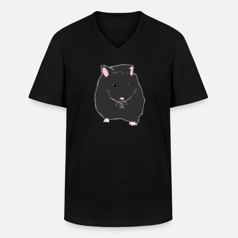 Hamster Tier - Männer-T-Shirt mit V-Ausschnitt - Schwarz