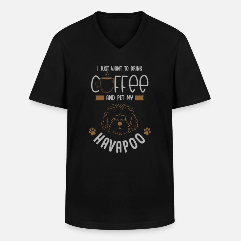 havapoo, havapoo Havanese, poodle, - Men's V-Neck T-Shirt - black
