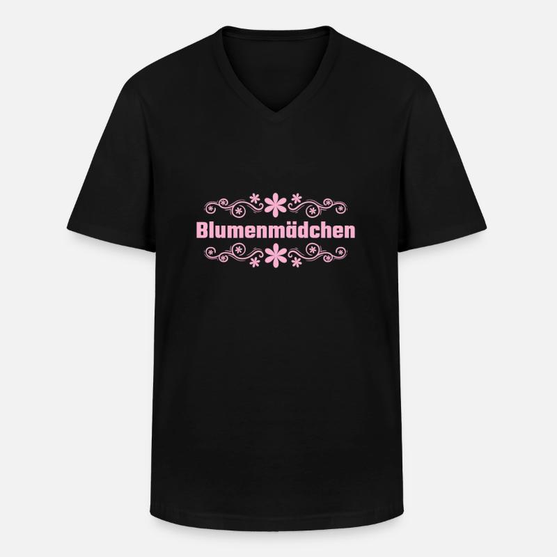 Blumenmädchen Streukörbchen Hochzeit - Männer-T-Shirt mit V-Ausschnitt - Schwarz