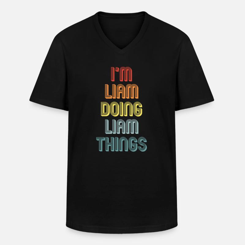 LIAM - Männer-T-Shirt mit V-Ausschnitt - Schwarz