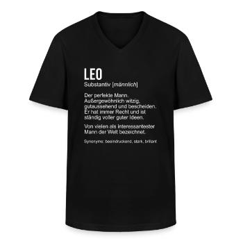 LEO - Männer-T-Shirt mit V-Ausschnitt - Schwarz - Vorne - AI Model Male 178 dark (178cm)