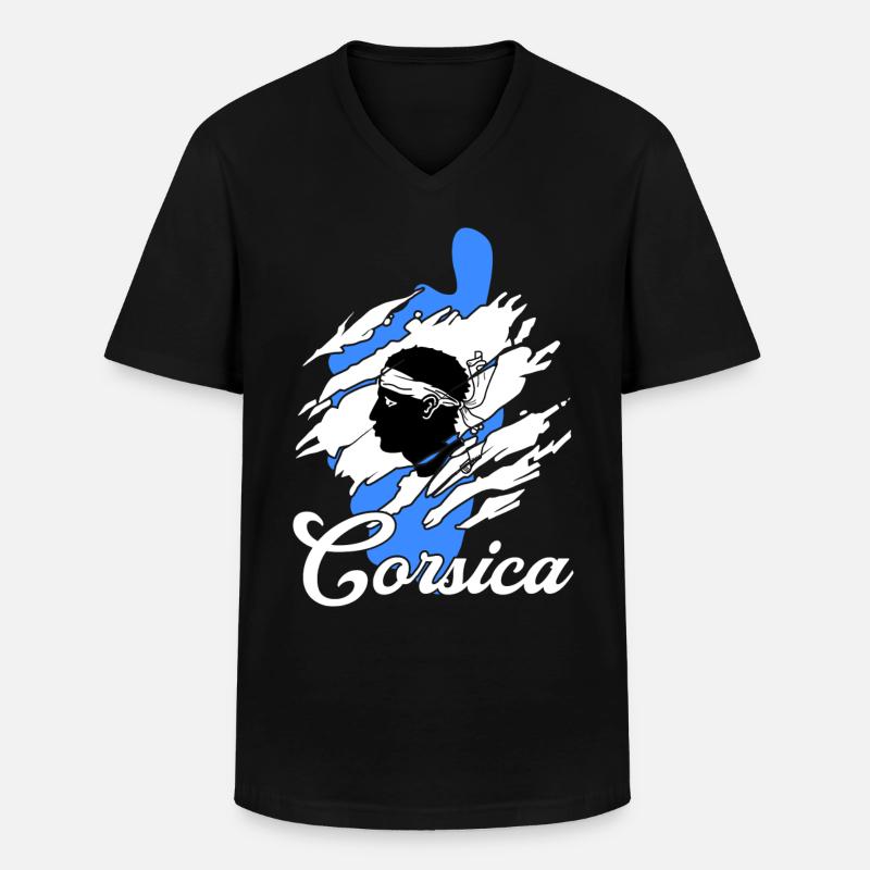 Korsika Insel - Männer-T-Shirt mit V-Ausschnitt - Schwarz