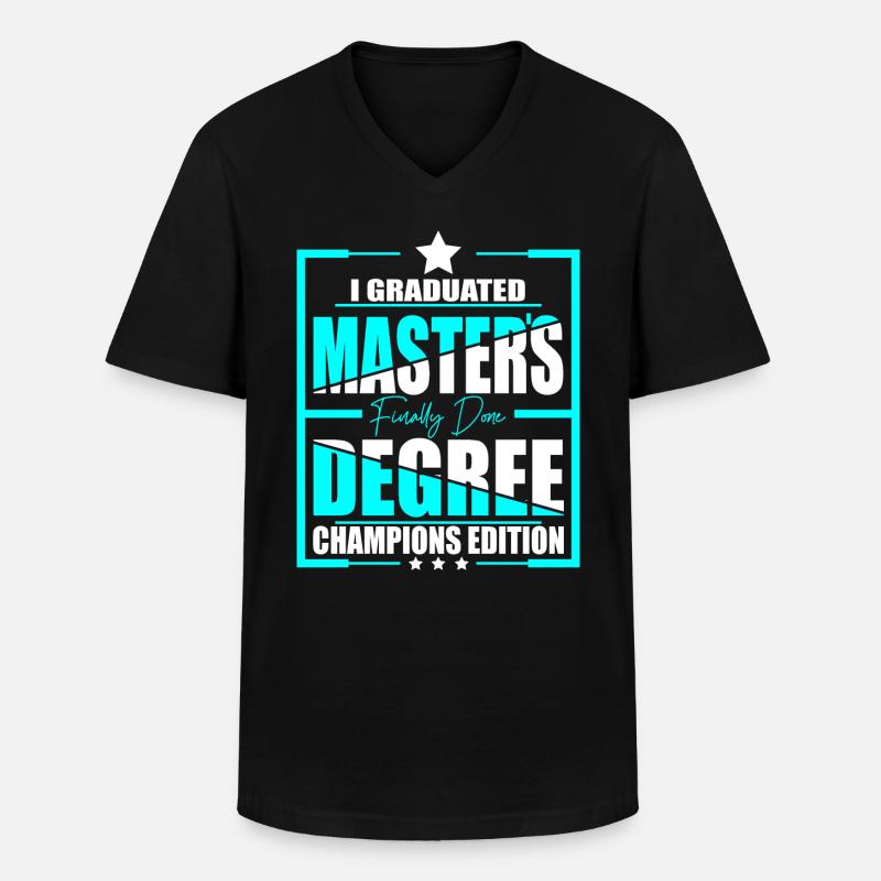 Master`s Degree - Männer-T-Shirt mit V-Ausschnitt - Schwarz