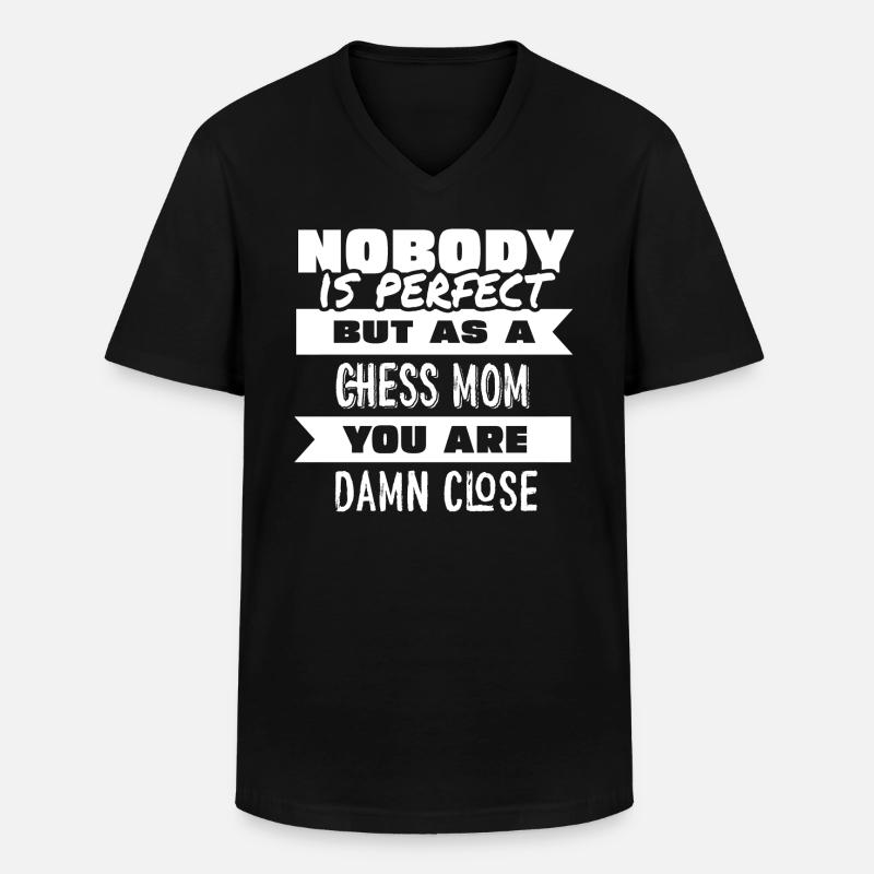 Maman d’échecs - T-shirt col V Homme - noir