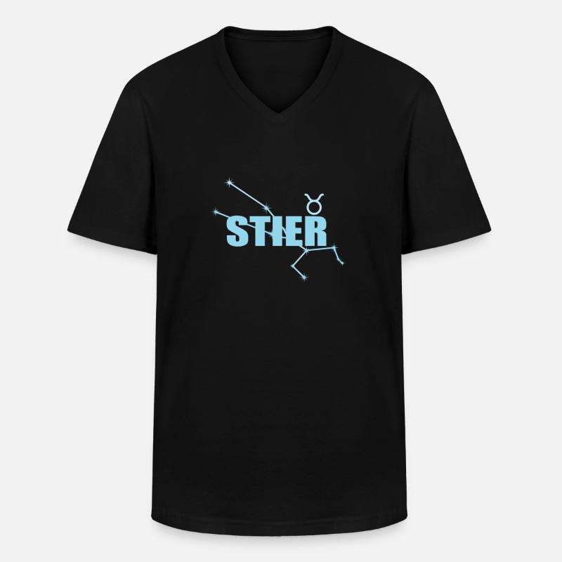 Stier Sternzeichen Taurus Sternbild - Männer-T-Shirt mit V-Ausschnitt - Schwarz